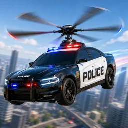 US Police Flying Car Robot War