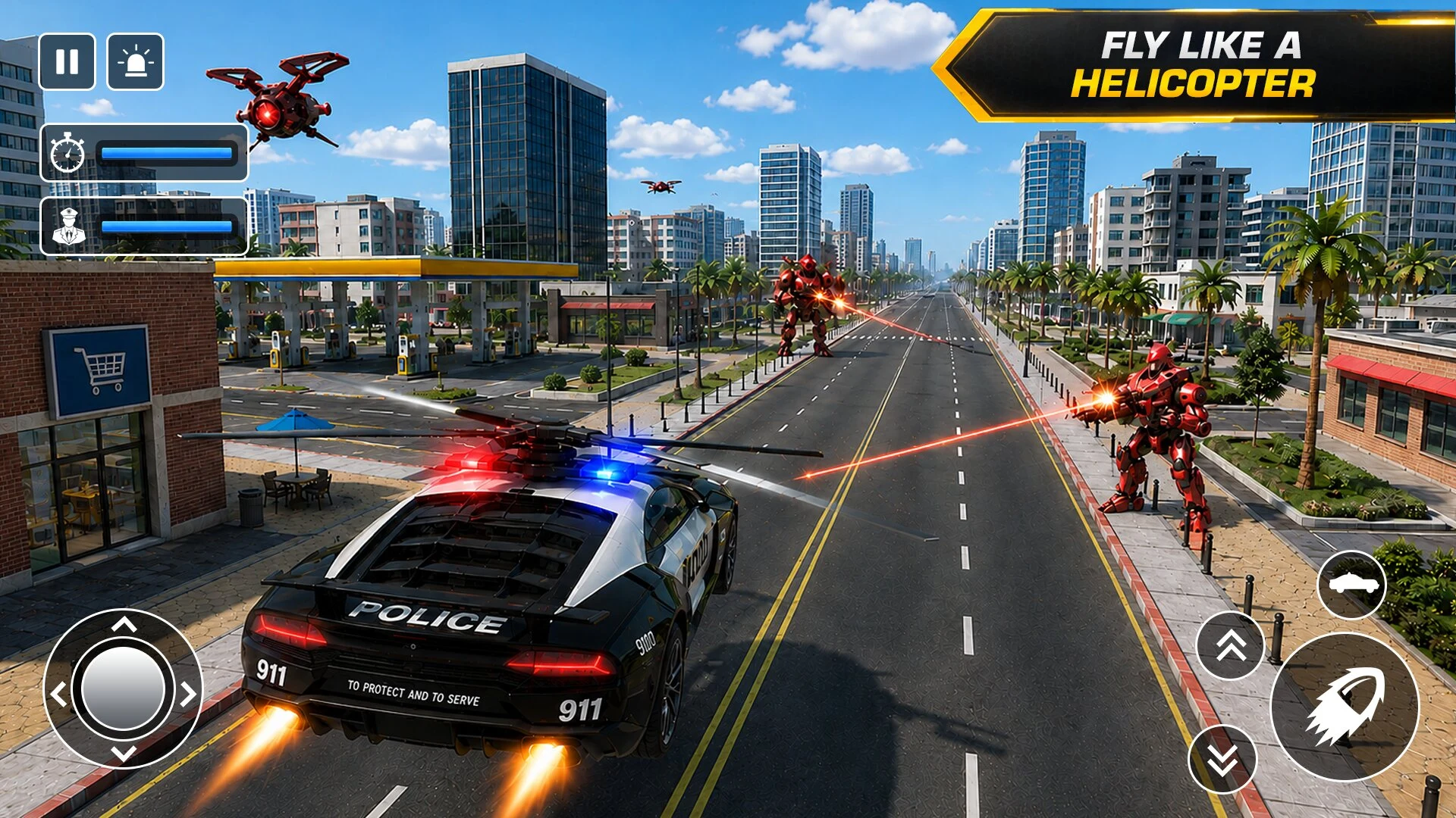 US Police Flying Car Robot War screenshot